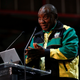 Newly elected president of the African National Congress (ANC) Cyril Ramaphosa makes the closing address at the 54th National Conference of the ruling ANC in Johannesburg, South Africa December 21, 2017.
